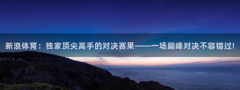 新浪体育：独家顶尖高手的对决赛果——一场巅峰对决不容错过!